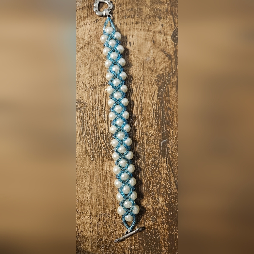 Handmade Imitation Pearl Beaded Bracelet